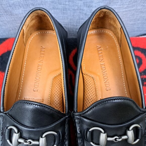 Size 12D Allen Edmonds "SEBASTIAN" Leather BIT Driving Loafers Black - Picture 11 of 13